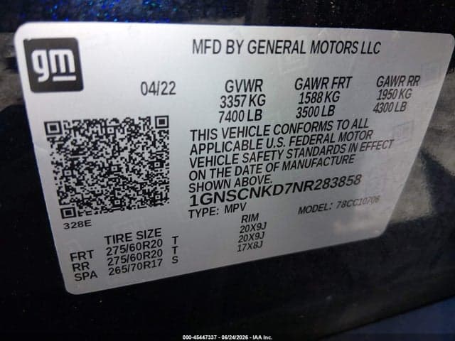2022 CHEVROLET TAHOE 2WD LT 9