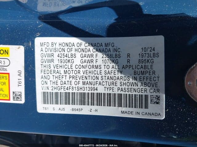 2025 HONDA CIVIC HYBRID SPORT/SPORT TOURING 9