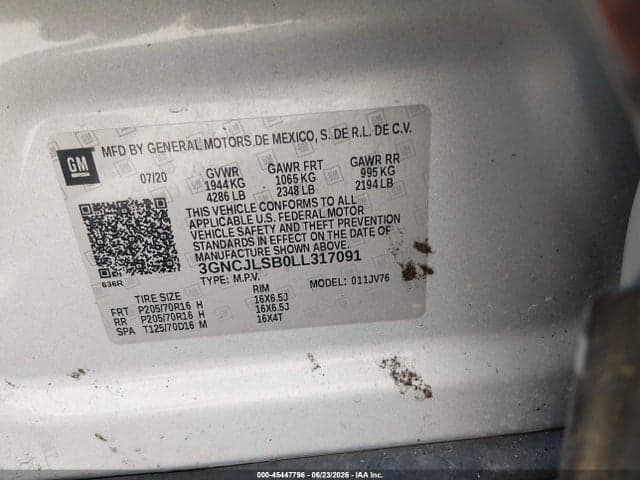 2020 CHEVROLET TRAX FWD LT 9