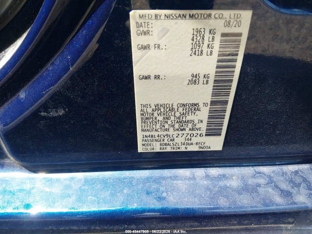 2020 NISSAN ALTIMA SR FWD 9