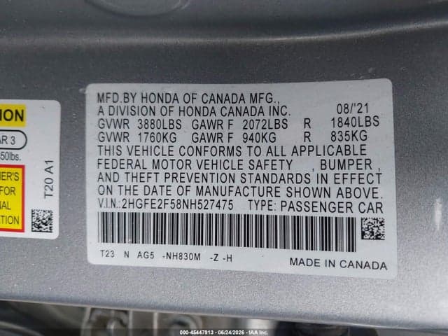 2022 HONDA CIVIC SPORT 9