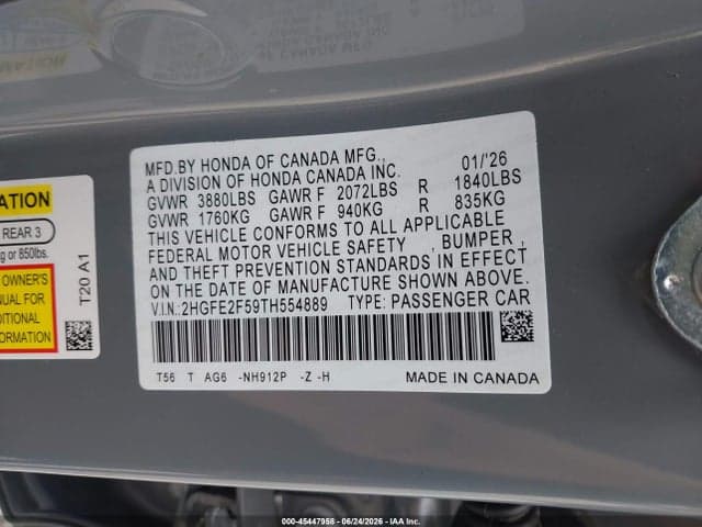 2026 HONDA CIVIC SPORT 9