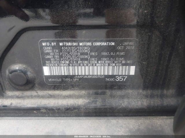 2019 MITSUBISHI OUTLANDER SPORT 9