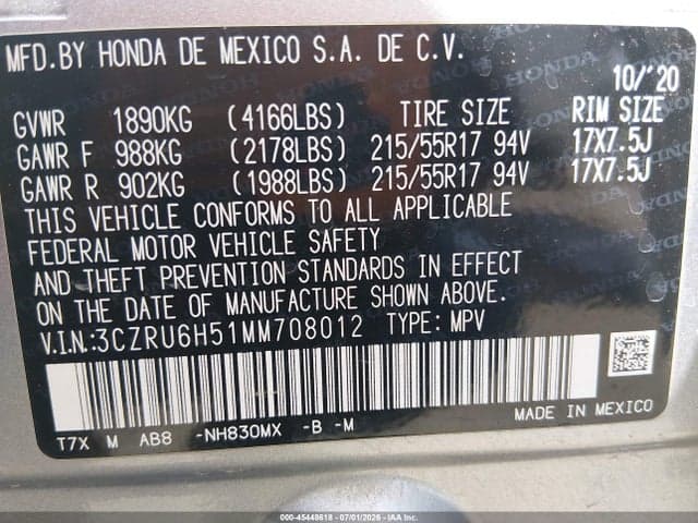 2021 HONDA HR-V AWD EX 9