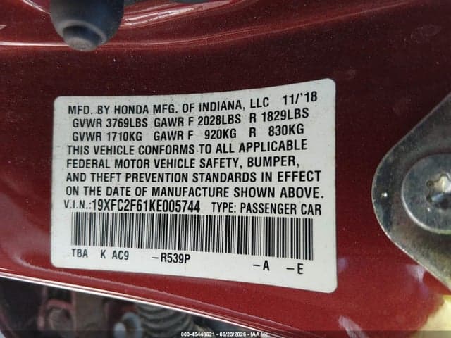 2019 HONDA CIVIC LX 9