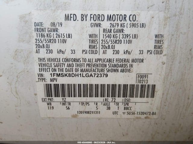 2020 FORD EXPLORER XLT 9