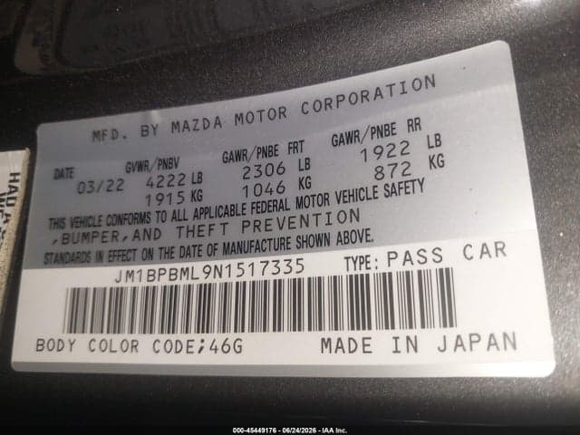 2022 MAZDA MAZDA3 PREMIUM 9
