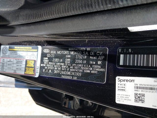 2021 KIA FORTE LXS 9