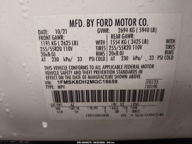 2021 FORD EXPLORER XLT 9