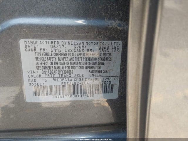2017 NISSAN SENTRA S 9