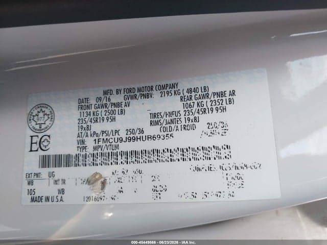 2017 FORD ESCAPE TITANIUM 9