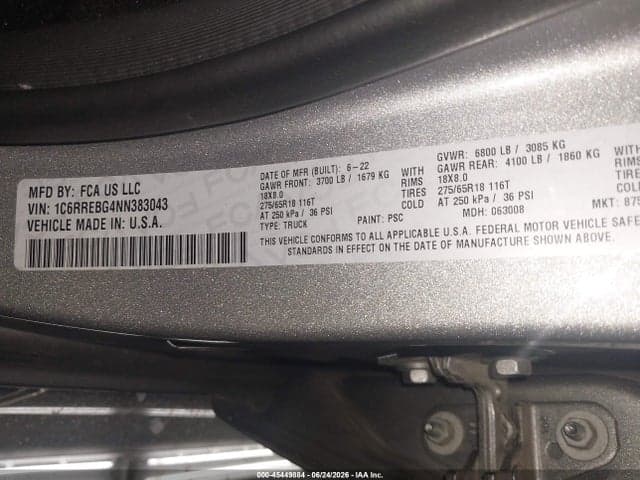 2022 RAM 1500 LONE STAR 4X2 6'4 BOX 9