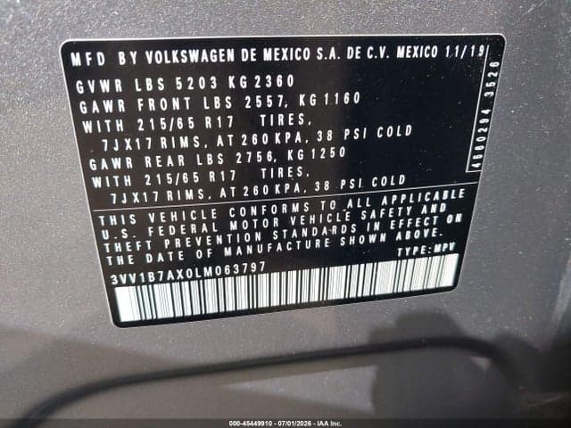 2020 VOLKSWAGEN TIGUAN 2.0T S 9