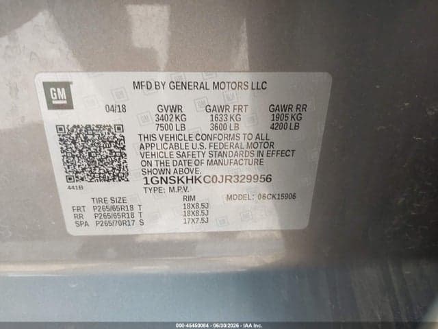 2018 CHEVROLET SUBURBAN LT 9
