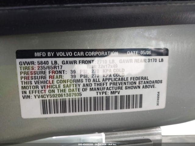 2006 VOLVO XC90 2.5T 9