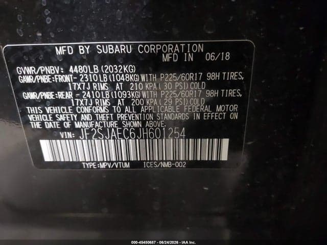 2018 SUBARU FORESTER 2.5I PREMIUM 9