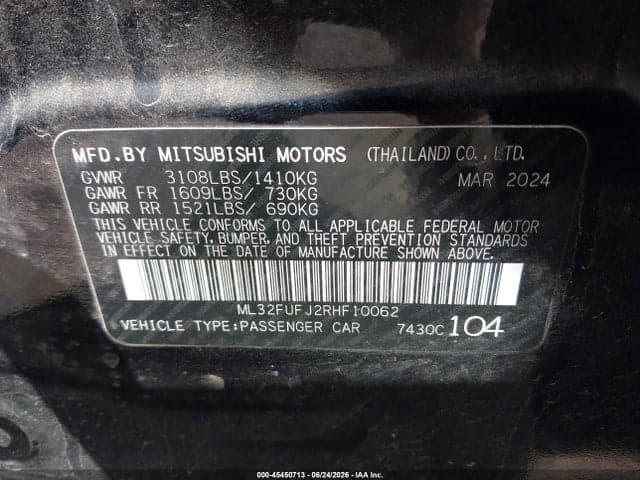 2024 MITSUBISHI MIRAGE G4 9