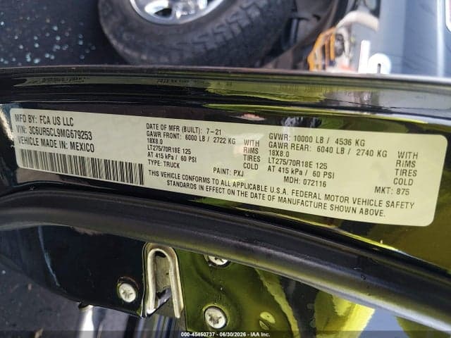 2021 RAM 2500 TRADESMAN 4X4 6'4 BOX 9