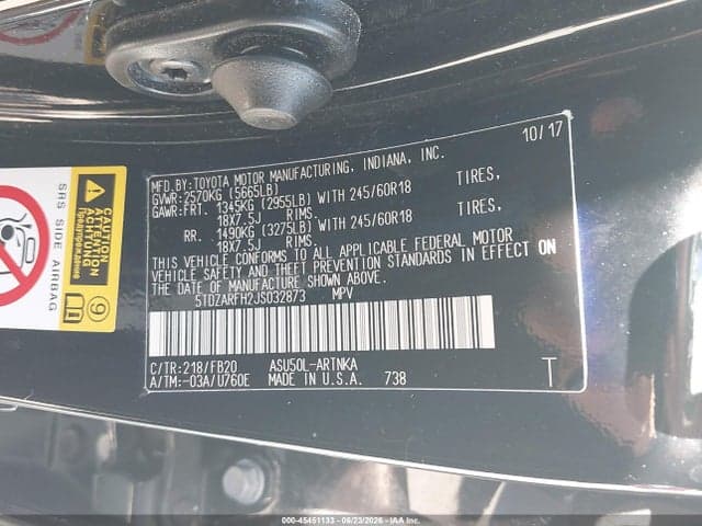 2018 TOYOTA HIGHLANDER LE 9