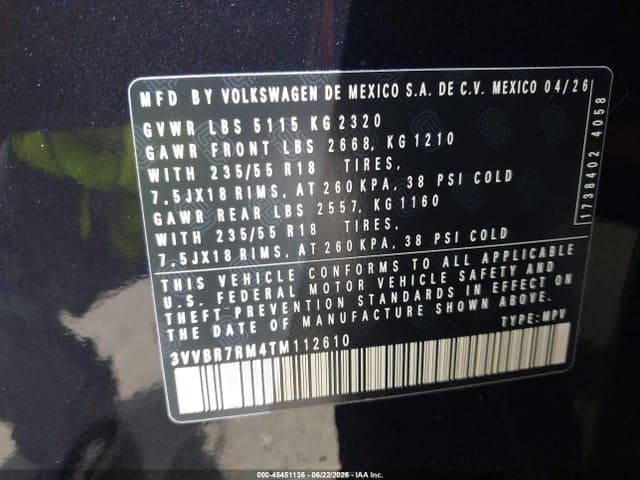 2026 VOLKSWAGEN TIGUAN S 9