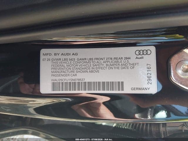2025 AUDI ALL-NEW S5 PREMIUM PLUS TFSI QUATTRO S TRONIC 9