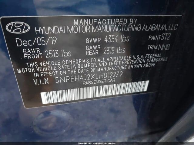 2020 HYUNDAI SONATA LIMITED 9