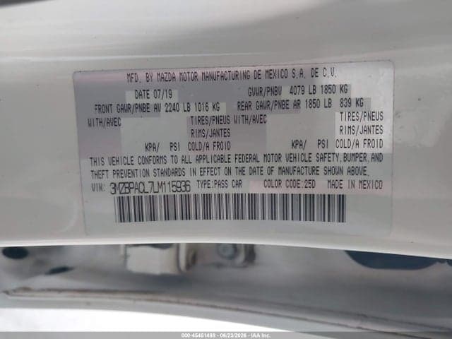 2020 MAZDA MAZDA3 SELECT PACKAGE 9