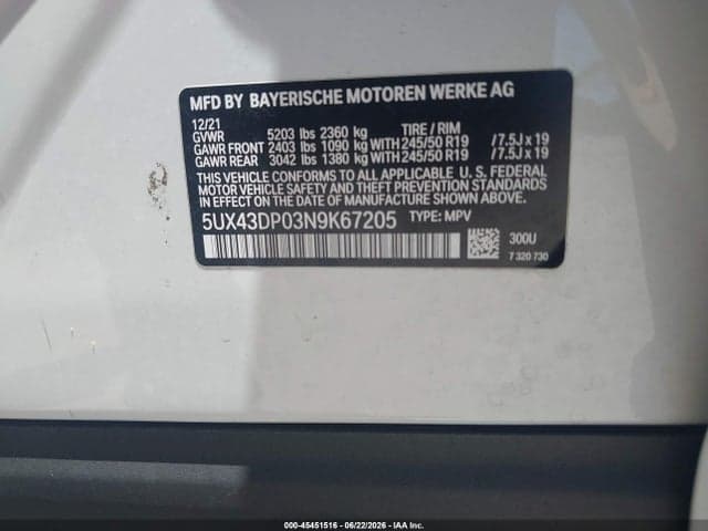 2022 BMW X3 SDRIVE30I 9