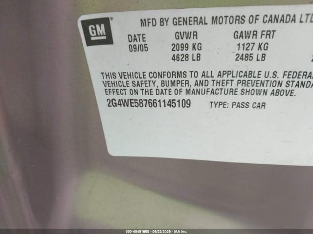 2006 BUICK LACROSSE CXS 9