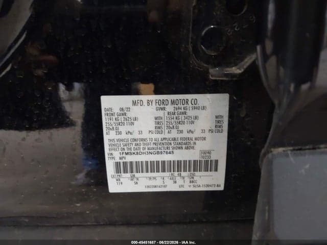 2022 FORD EXPLORER XLT 9