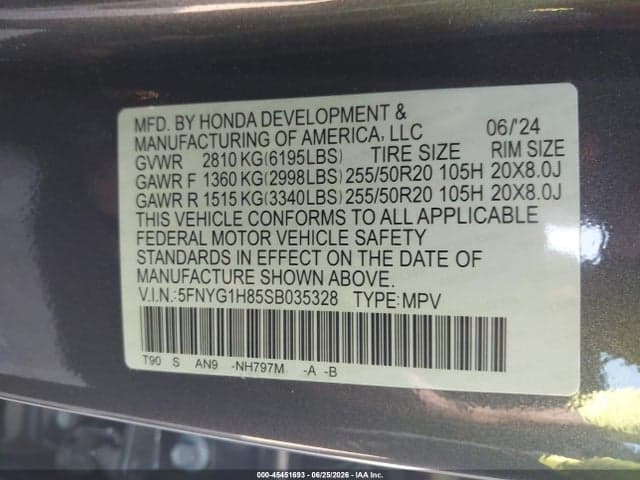 2025 HONDA PILOT ELITE 9