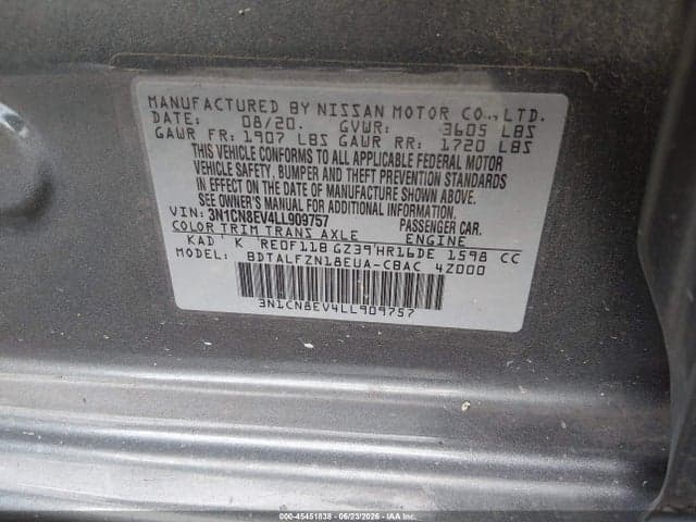 2020 NISSAN VERSA SV XTRONIC CVT 9