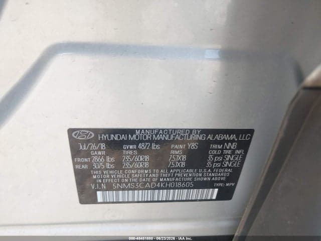 2019 HYUNDAI SANTA FE SEL PLUS 9