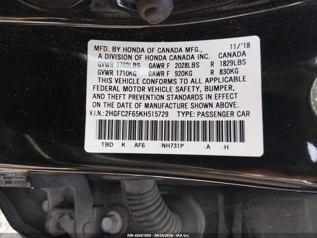 2019 HONDA CIVIC LX 9