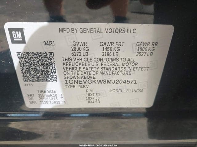 2021 CHEVROLET TRAVERSE AWD LT CLOTH 9