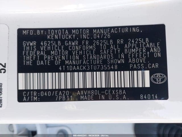 2026 TOYOTA CAMRY SE 9