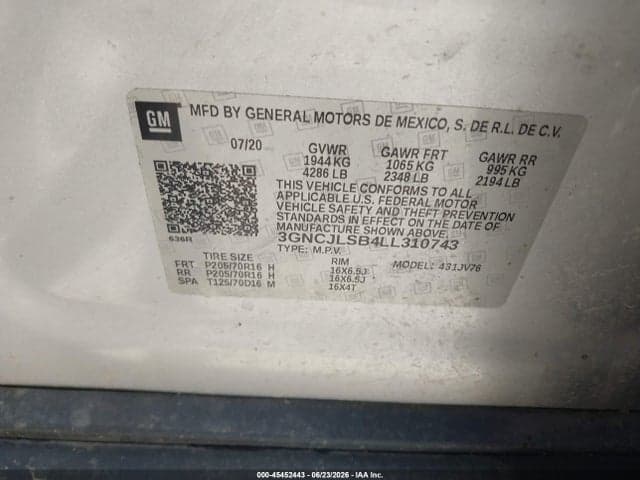 2020 CHEVROLET TRAX FWD LT 9