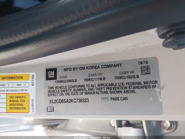 2019 CHEVROLET SPARK 1LT CVT 9