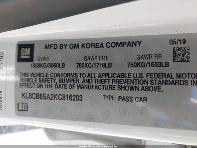 2019 CHEVROLET SPARK LS CVT 9