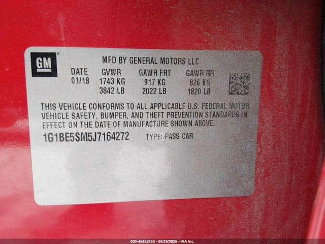 2018 CHEVROLET CRUZE LT AUTO 9