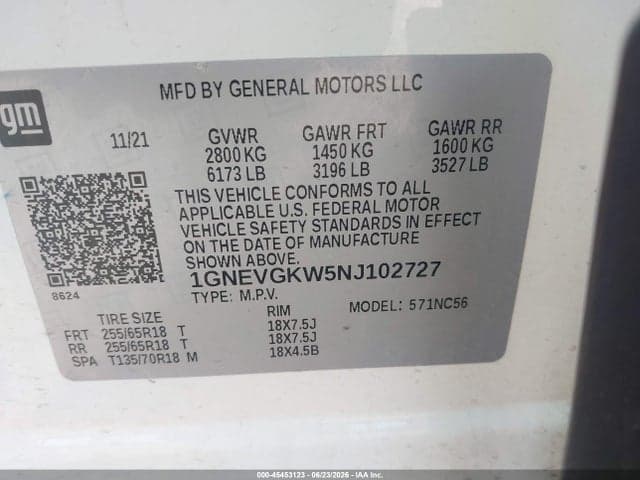 2022 CHEVROLET TRAVERSE AWD LT CLOTH 9