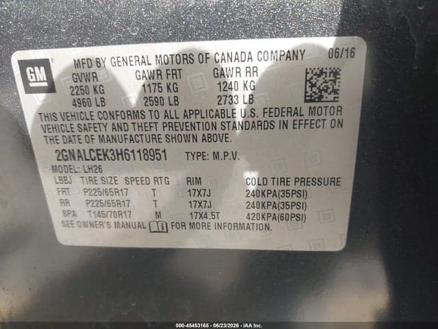 2017 CHEVROLET EQUINOX LT 9