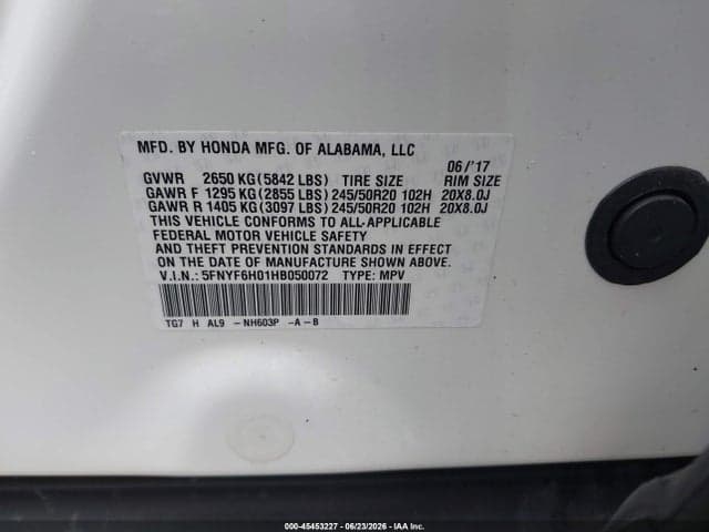 2017 HONDA PILOT ELITE 9