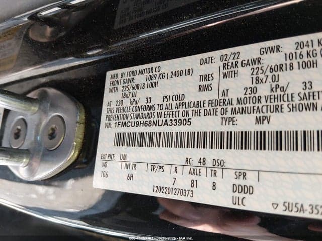 2022 FORD ESCAPE SEL 9