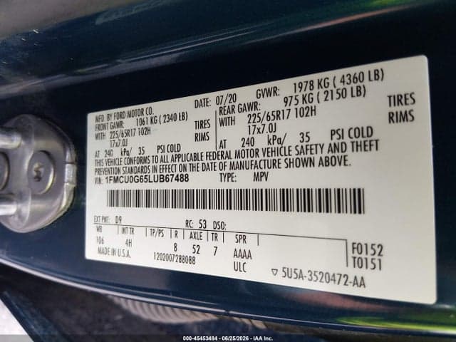 2020 FORD ESCAPE SE 9