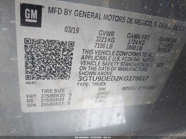 2019 GMC SIERRA 1500 SLT 9