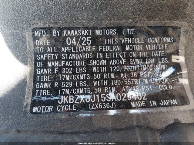 2025 KAWASAKI ZX636 K 10