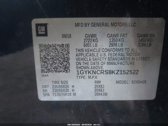2019 CADILLAC XT5 LUXURY 9
