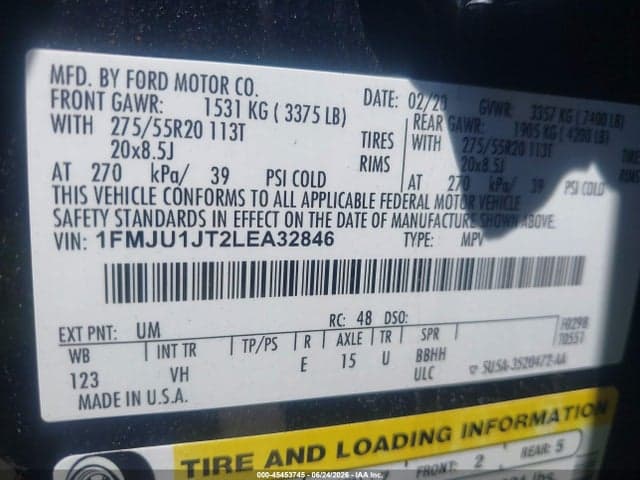 2020 FORD EXPEDITION XLT 9