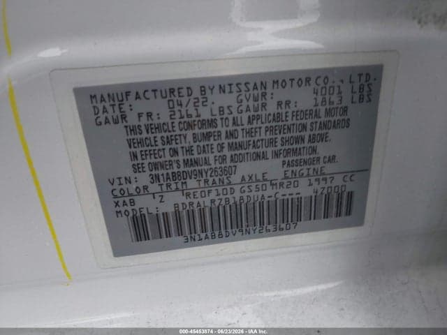 2022 NISSAN SENTRA SR XTRONIC CVT 9